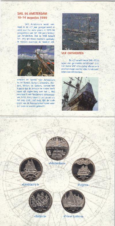 Beschrijving: 5 x 2 Ecu SAIL AMSTERDAM ORIGIN.SET(5)